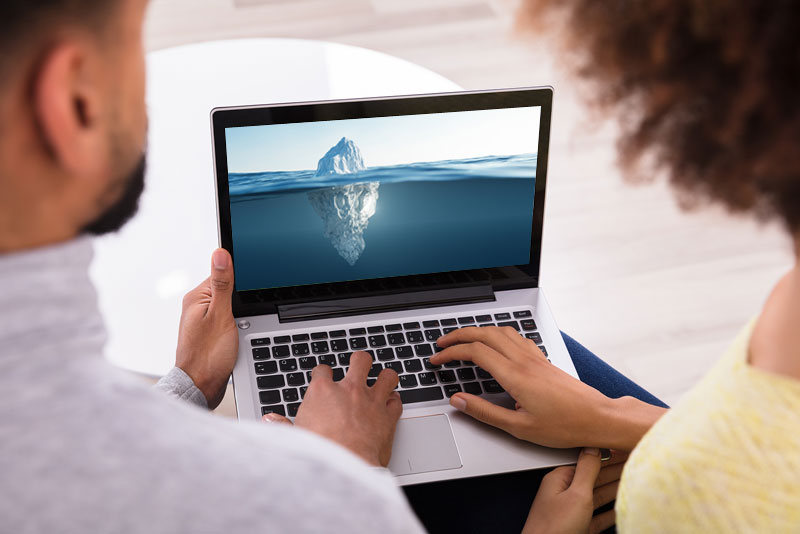 A professional website is like an iceberg